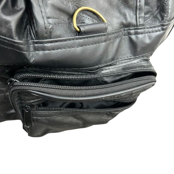 NWT Black Lambskin Leather Duffle Bag MARINE CORPS SCHOLARSHIP FOUNDATION - Picture 11 of 15